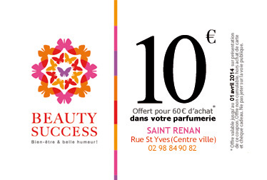 Création du recto d'une carte promotionnel pour Beauty Success à Brest