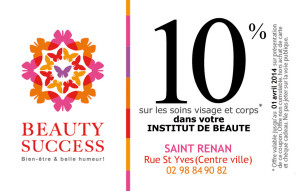 Création du verso d'une carte promotionnel pour Beauty Success à Brest